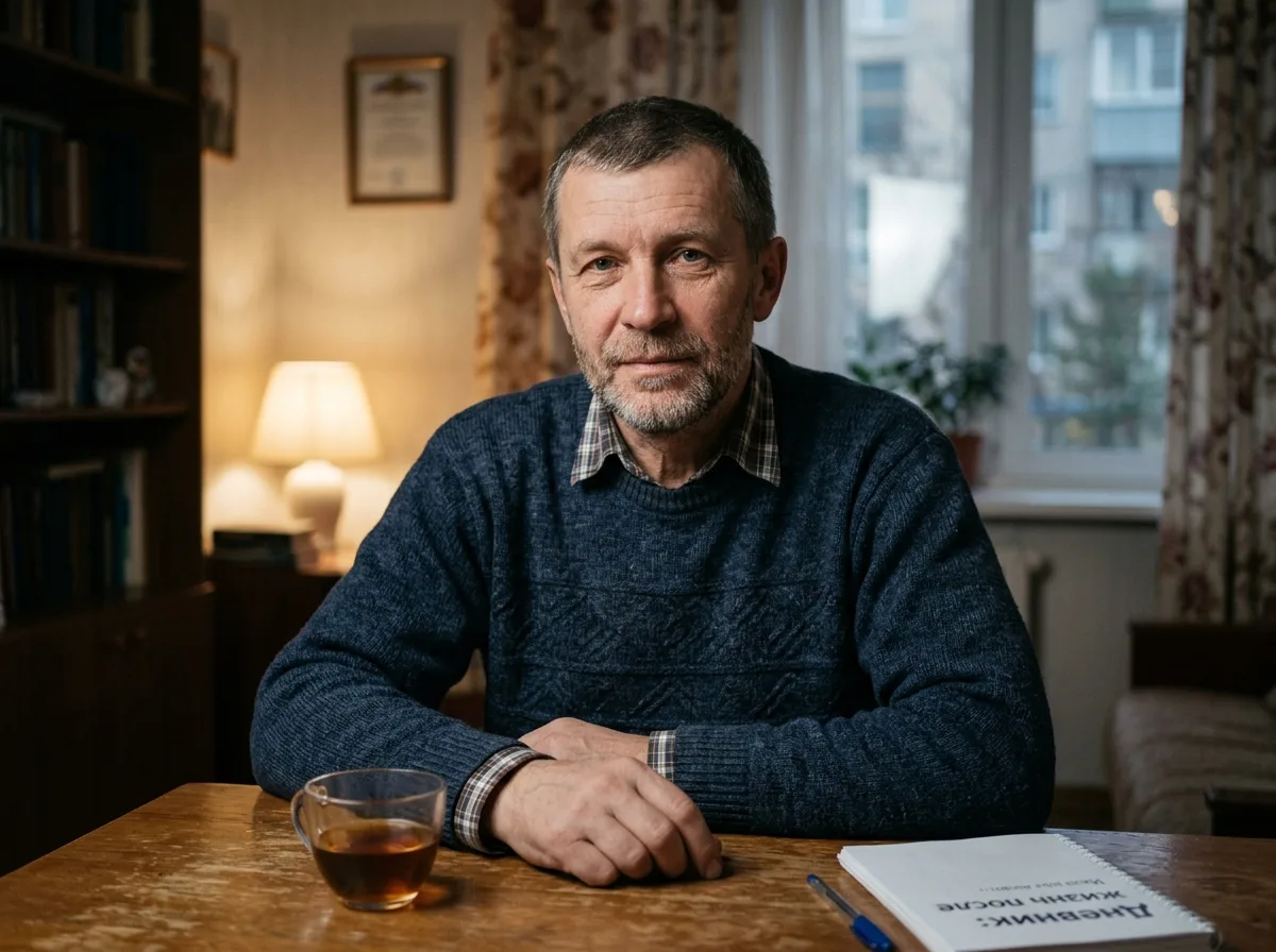 Мужчина средних лет, автор отзыва о выводе из запоя и кодировании, нейтральный портрет